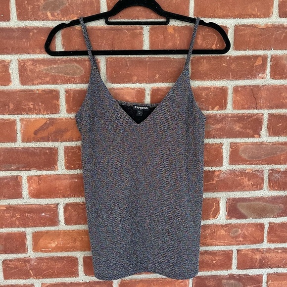 Express multicolored sparkly V neck tank top - Picture 2 of 5